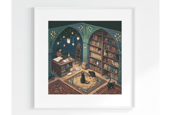 Cozy Bookshop Cat Cross Stitch Pattern Review