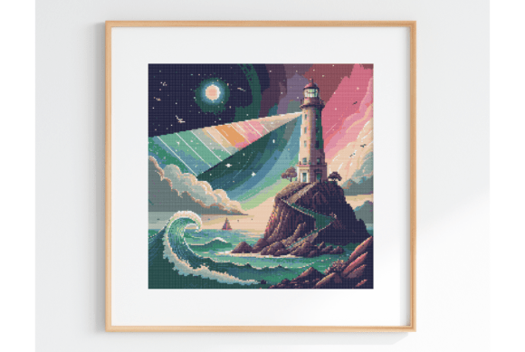 Lighthouse Cross Stitch Pattern for Seasonal Shops