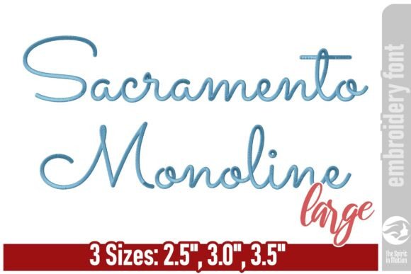 Sacramento Monoline Embroidery Font - L