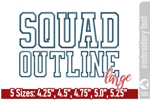 Squad Outline Embroidery Font - Large Review
